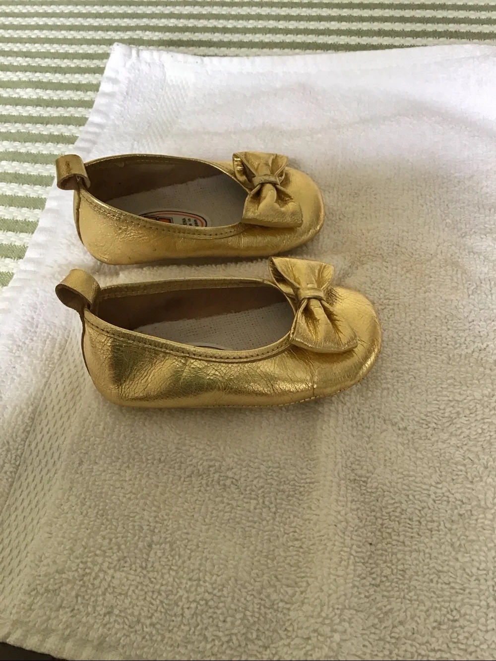 Vintage Hedy brand infant slip on ballet flats made in Villena, Spain 1960-1970s